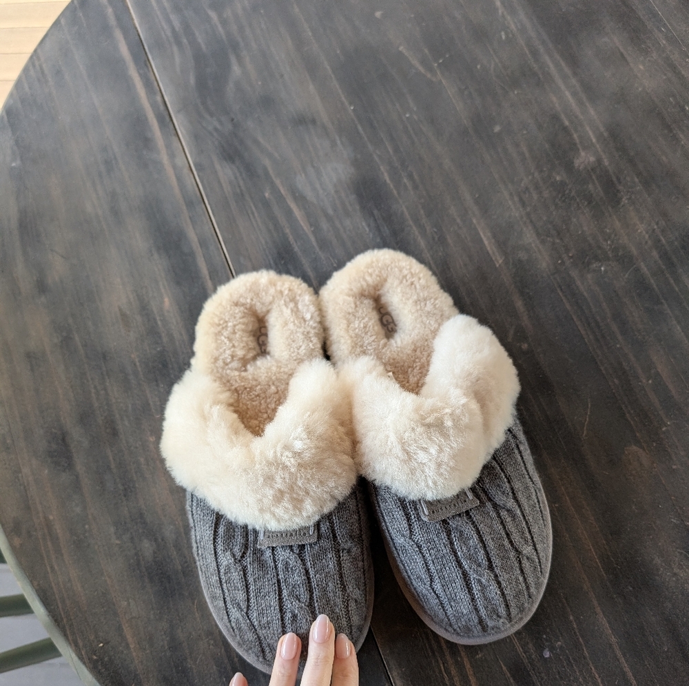 UGG Gray and Cream Women's Slippers